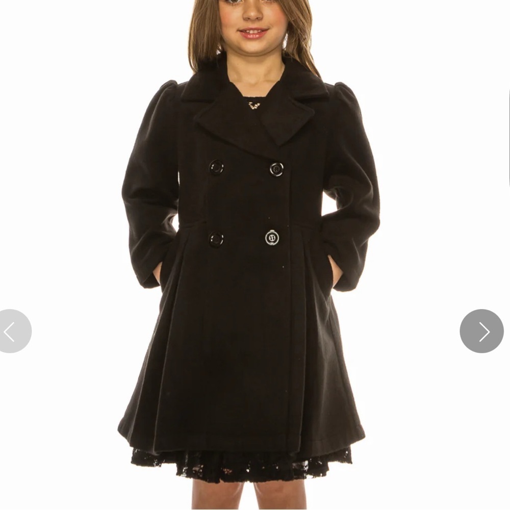 Classic Black Kids Peacoat Size 6
